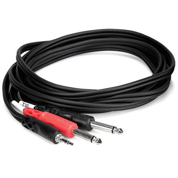 Main product image for Hosa CMP-153 3.5mm TRS to Dual 1/4" TS Stereo Break 241-9010
